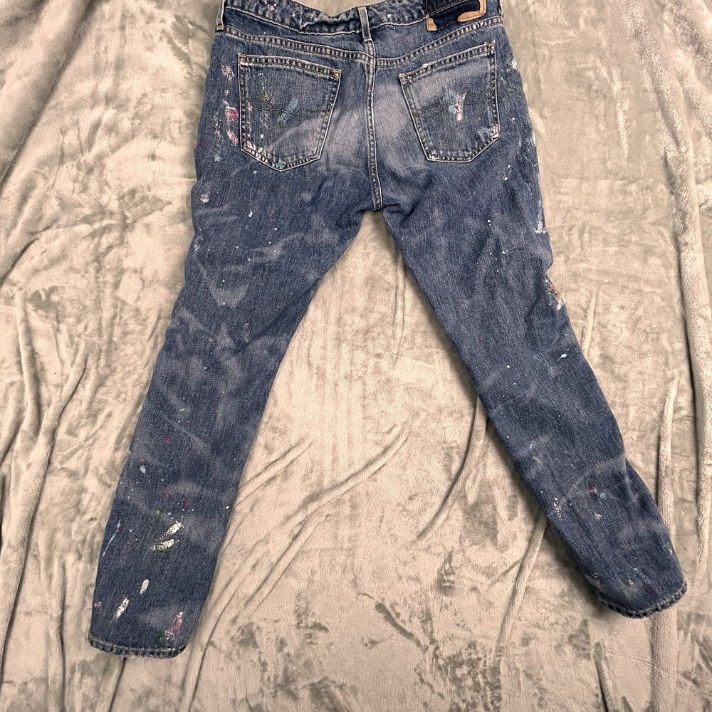 Polo Ralph Lauren Astor Slim Boyfriend Jeans Paint Splatter Distressed Jeans 27 - Picture 9 of 16